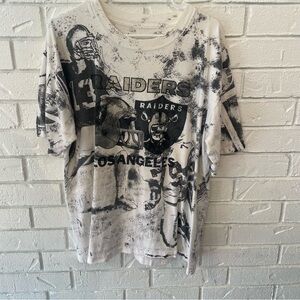 Vintage 90s LA Raiders Overall Print Single Stitch T Shirt L XL